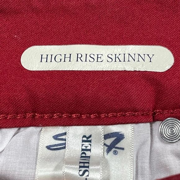 Seven7 size 10 bright red high rise skinny booty shaper jeans like new condition - Picture 12 of 13